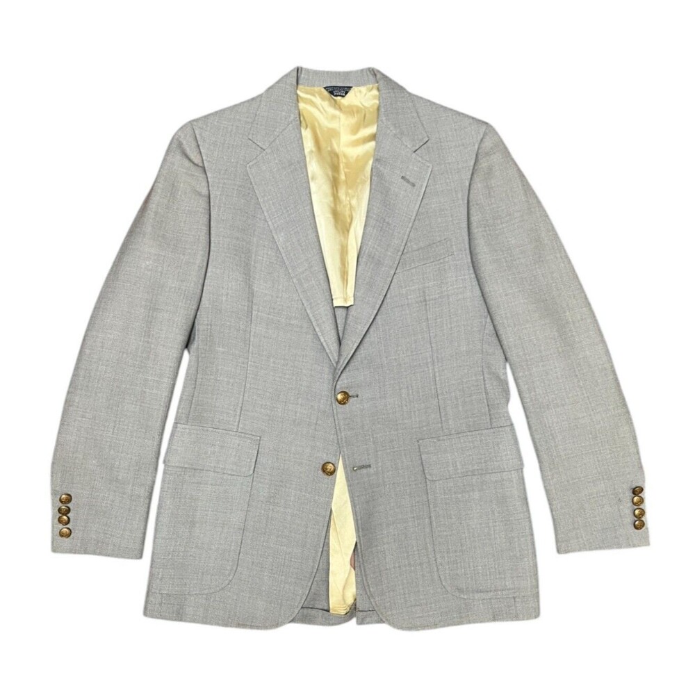 Vintage CRICKETEER Grey Classic OXFORD Sport Coat Riding Blazer Jacket Men Sz 38
